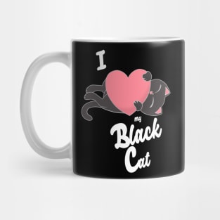 I Heart My Black Cat cute kawaii love Mug